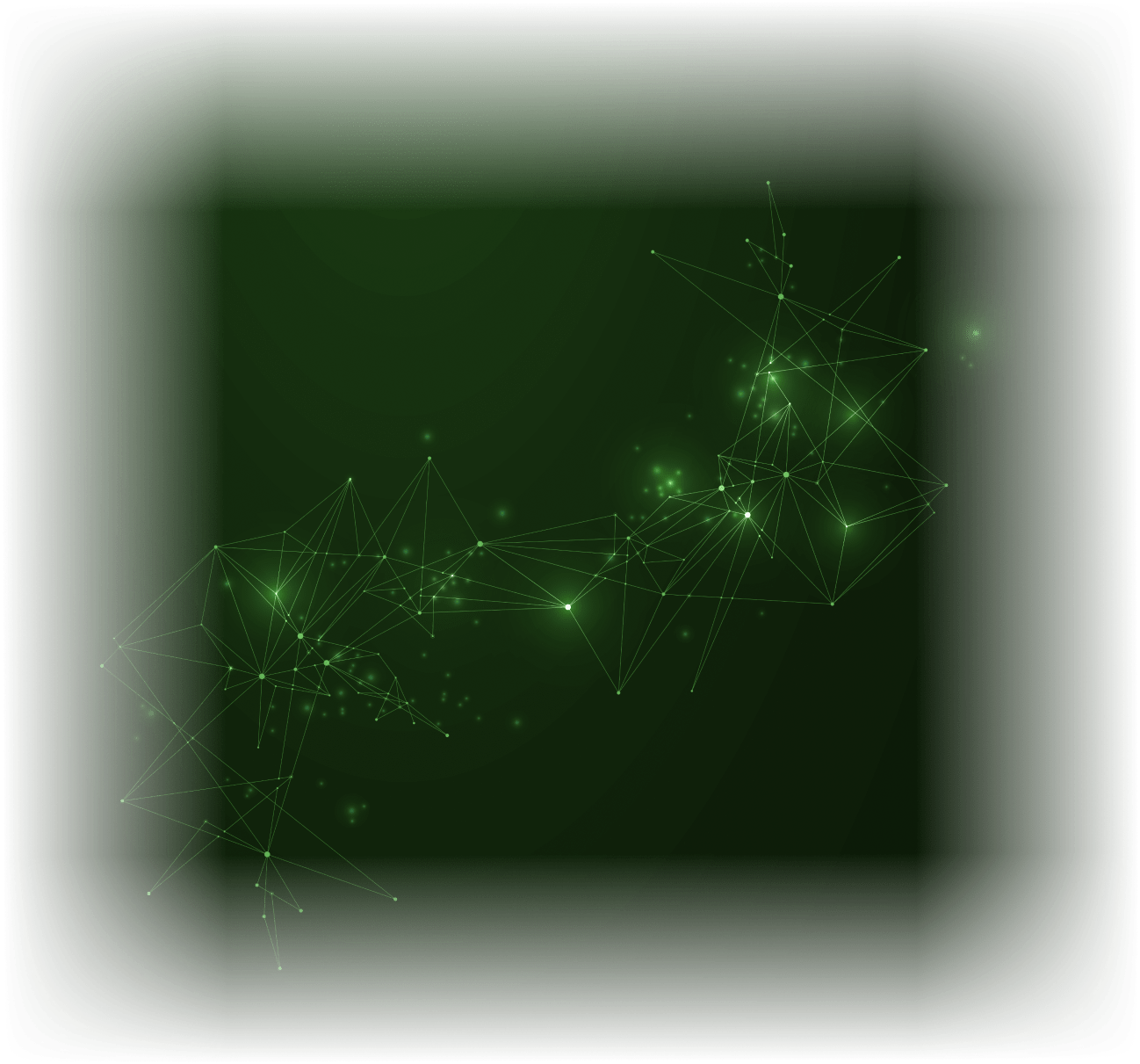 Grüne abstrakte Netzwerk- und Datenverbindungsgrafik als Symbol für IoT, Digitalisierung und smarte Systeme