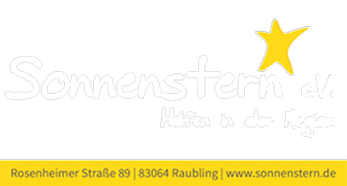 Logo von Sonnenstern e. V. mit gelbem Stern als Symbol für soziales Engagement und regionale Unterstützung